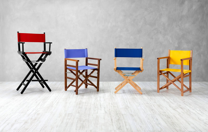 Many different wood directors chairs models